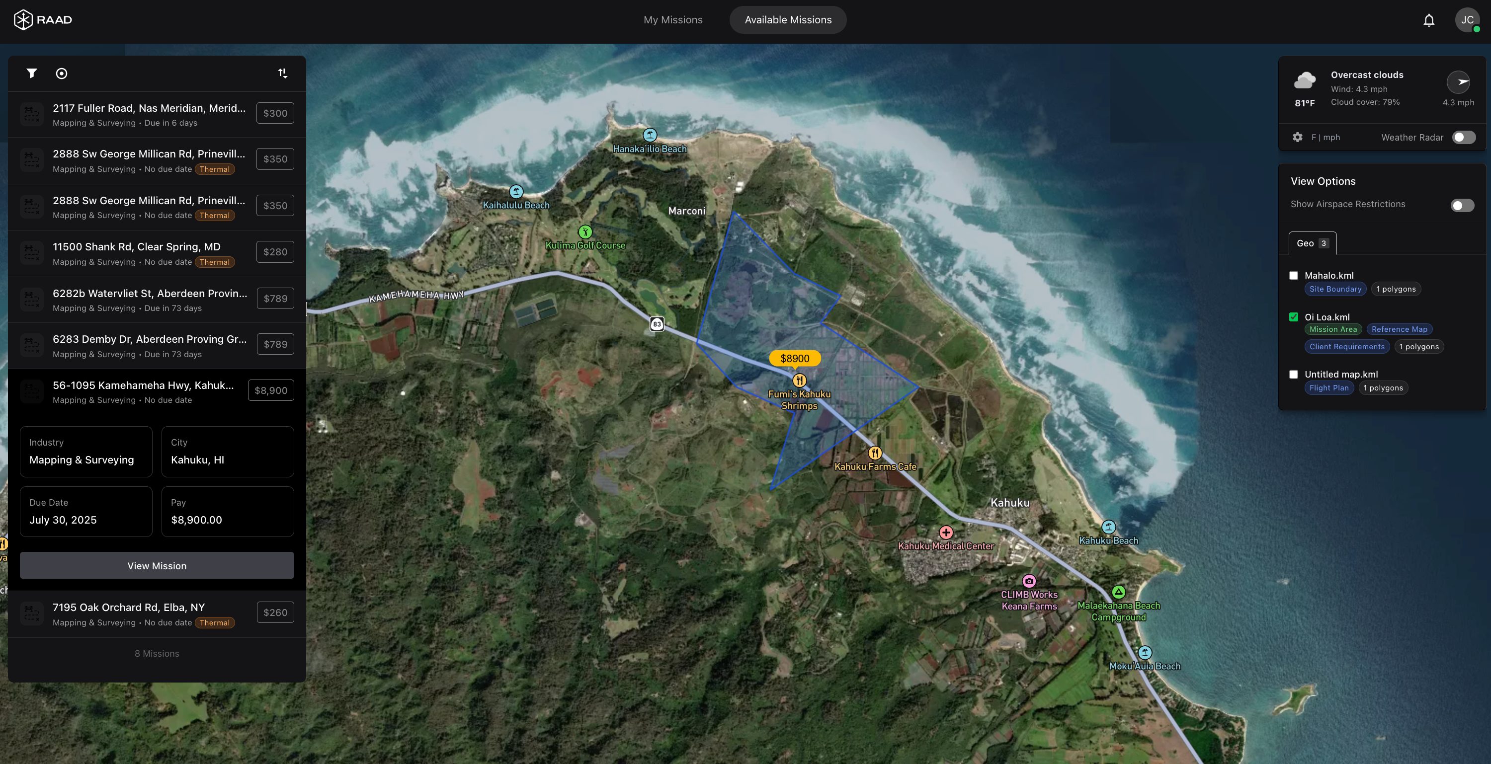 Raad App Dashboard